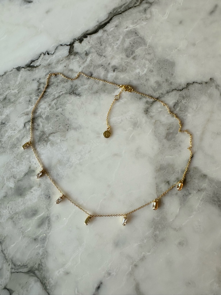 Gorjana Gold Chain Choker Necklace With Small Crystal Drops